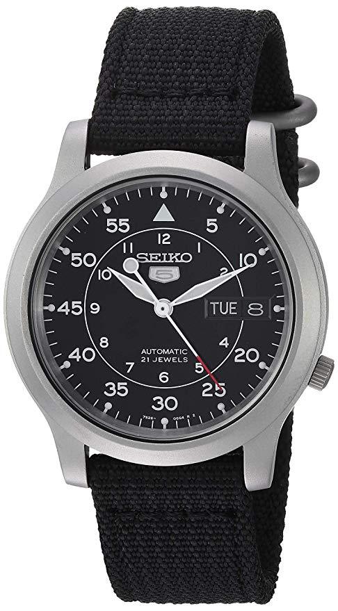 Seiko, Reloj para Hombre SNK809, Acero Inoxidable, Correa Negra